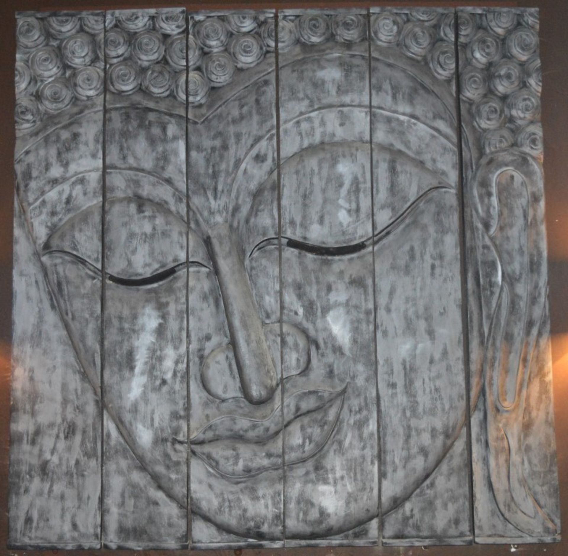 1 x Beautiful Handcrafted Buddha Relief Wall Art - 6 Seperate Panels - Large Size - 6ft x 6ft - - Image 2 of 7