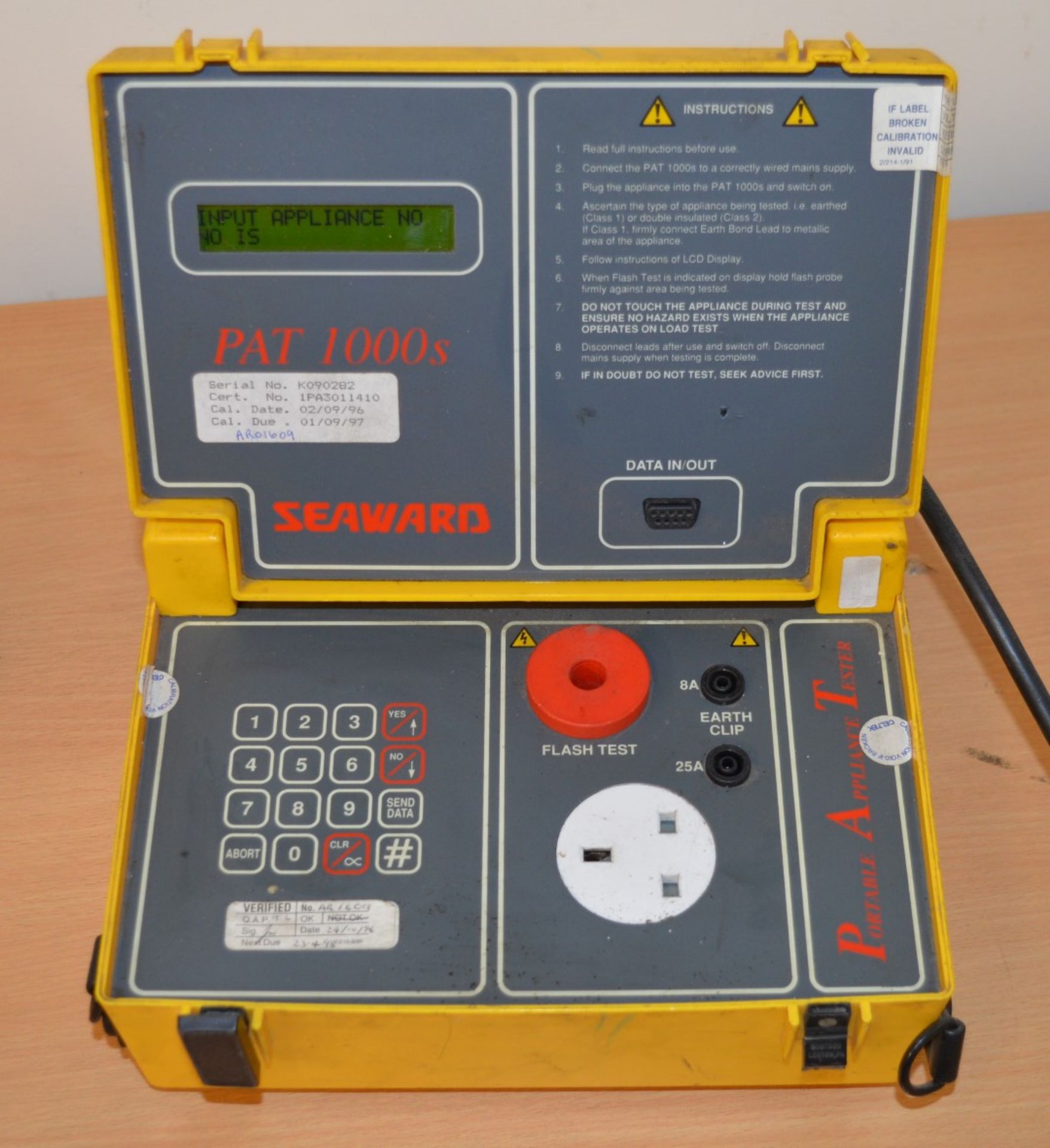 1 x Seaward PAT1000S Microprocessor Controlled PAT Tester - Designed For Testing UK 240v