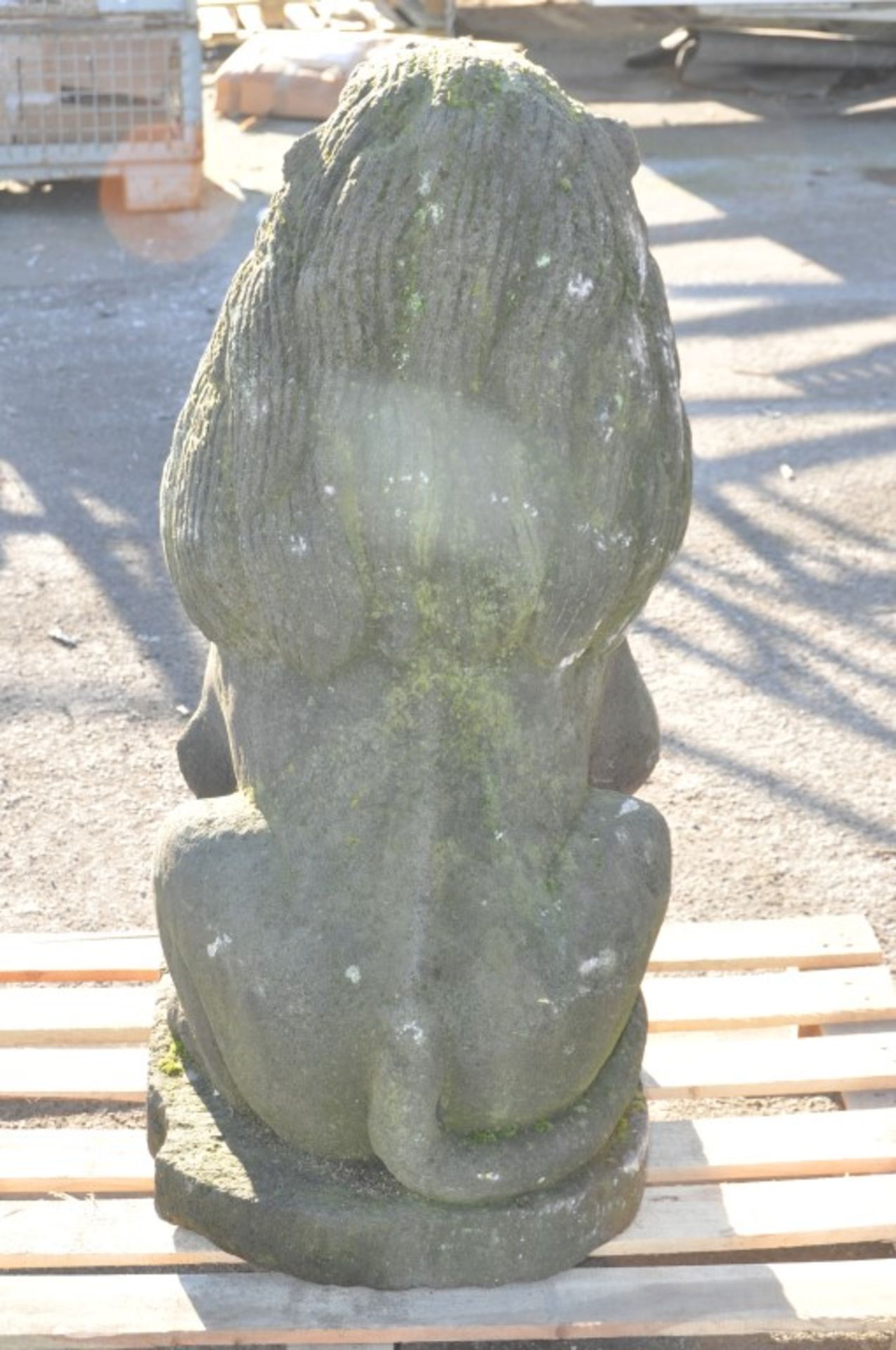 1 x Oriental Stone Guardian Lion Statue (Right Hand) – 106cm High – Pre-owned In Good, Naturally - Image 4 of 7