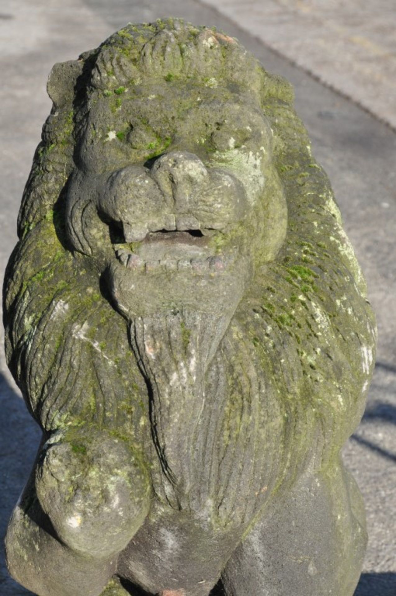 1 x Oriental Stone Guardian Lion Statue (Right Hand) – 106cm High – Pre-owned In Good, Naturally - Image 2 of 7