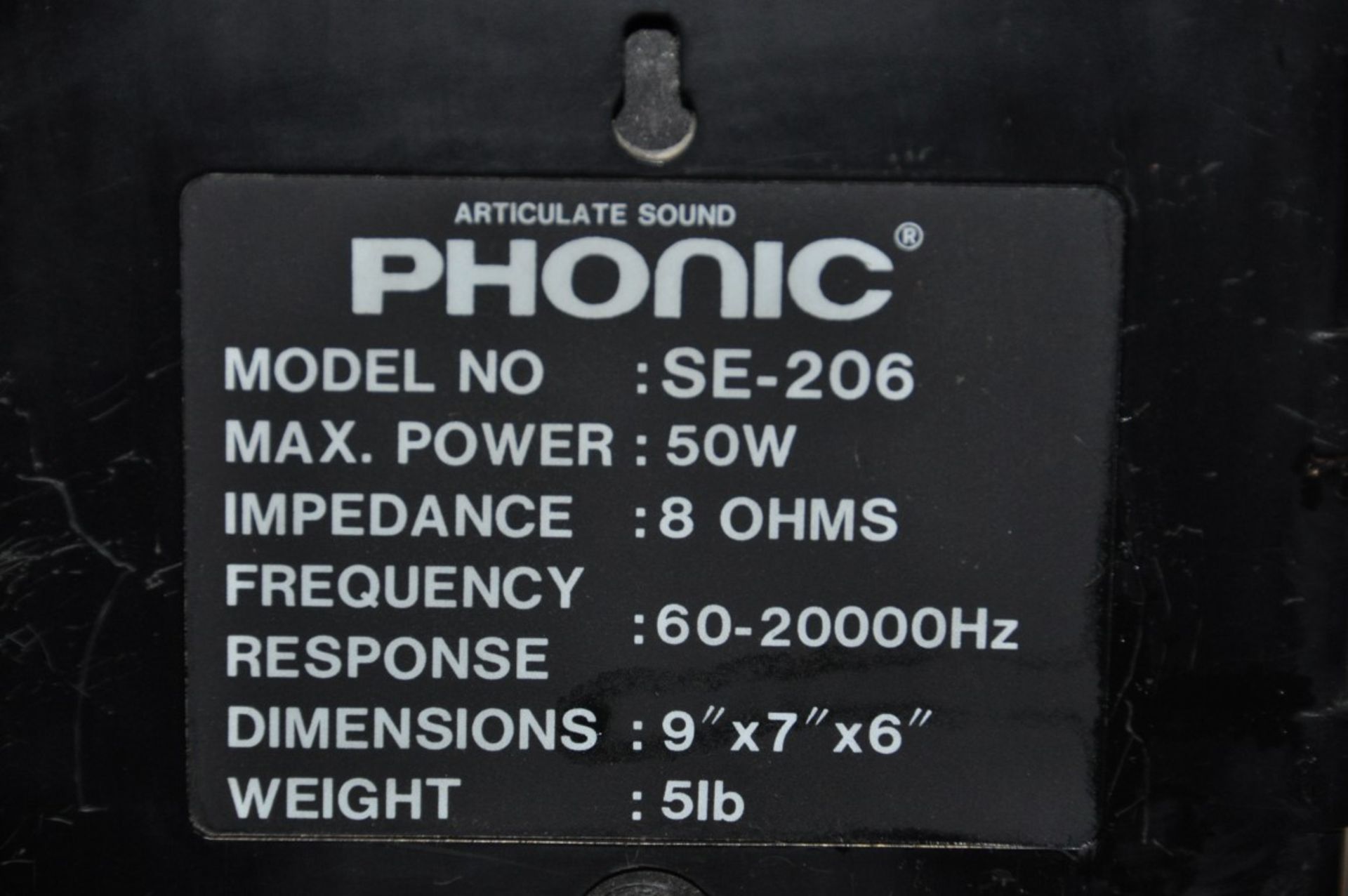 5 x Phonic SE-206  5-1/4" 2-Way Configuration Molded Speakers – 50W 8 OHMS - Pre-owned In Working - Image 3 of 3