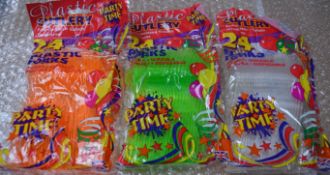 144 x Packs of Party Time Plastic Forks - Each Pack Includes 24 Forks - Strong, Durable, Reusable,