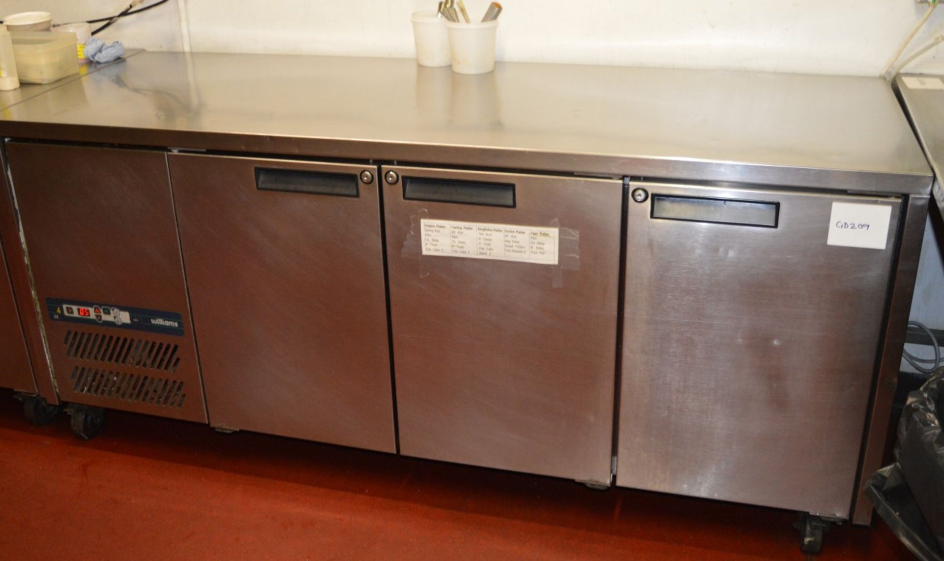 1 x Williams Catering Three Door Countertop Chiller - Commercial Kitchen Equipment - CL105 - Ref - Image 2 of 5