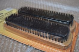 40 x Handy Helper 2 Piece Shoe Brush Sets - Each Set Includes Two Brushes - Wooden Base With Heavy