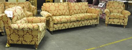 1 x Traditional + Luxurious 3 Seater Duresta Sofa & 2 Chair Suite Complete with Duck Feather