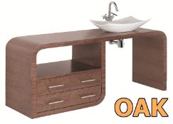 1 x Vogue ARC Bathroom Vanity Unit - PLEASE NOTE THIS UNIT IS FINISHED IN OAK - Series 1 Type C