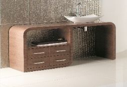 1 x Vogue ARC Bathroom Vanity Unit - WALNUT - Series 1 Type C 1600mm - Manufactured to the Highest