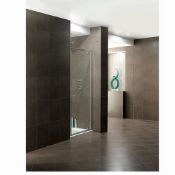 1 x Sulis 760mm Pivot Shower Door - 6mm Clear Glass - T Bar Handles - Size: 760mm Width x 1850mm