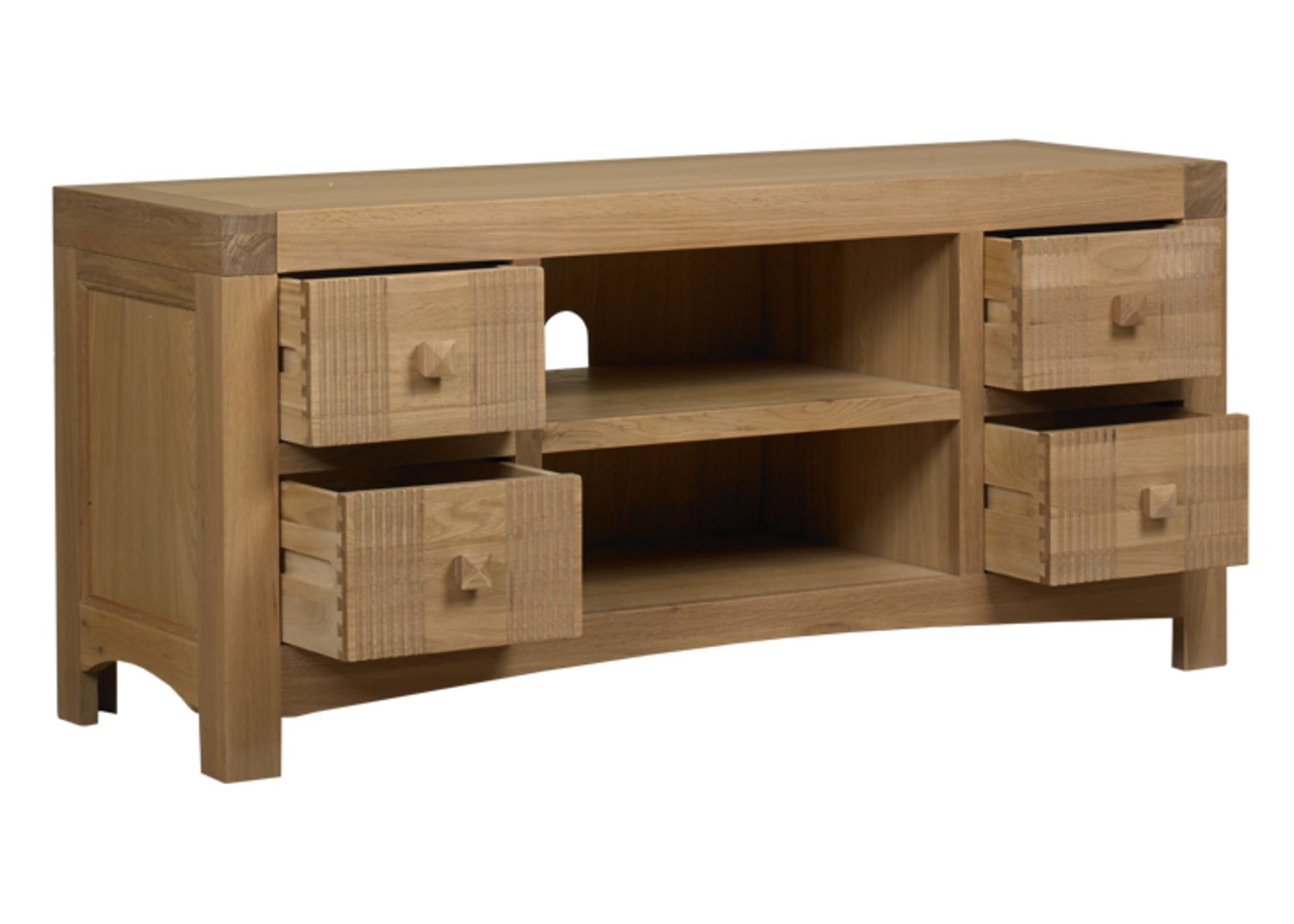 1 x Mark Webster Buckingham TV Media Unit  - White Wash Oak With a Timeless Design - Full of - Image 6 of 6