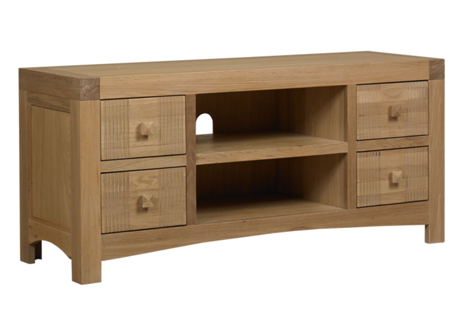 1 x Mark Webster Buckingham TV Media Unit  - White Wash Oak With a Timeless Design - Full of - Image 3 of 6