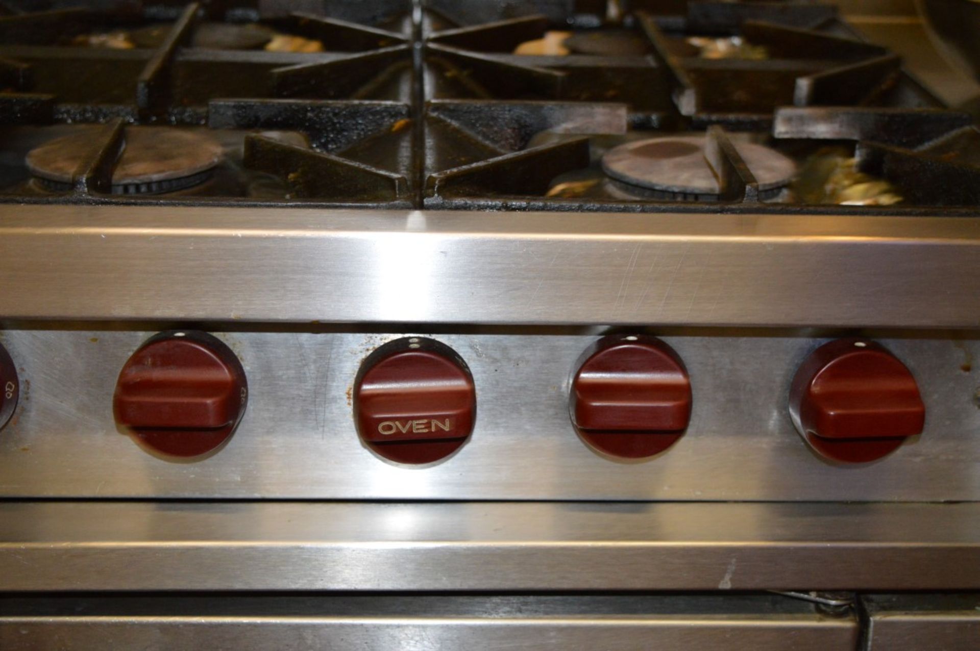 1 x Falcon 6 Burner Commercial Gas Cooker and Oven - Stainless Steel Commercial Kitchen - Image 2 of 6