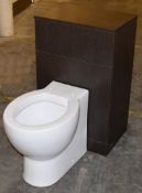 1 x Venizia BTW Toilet Pan Unit in Wenge With Concealed Cistern and Arc BTW Toilet Pan - 500mm Width