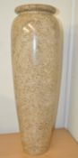 1 x Large Decorative Carved Natural Fossil Stone Vase - Gorgeous Glossy Marbled Finish - 3FT