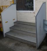 1 x Set of Steps Suitable For Exhibition Trailer - H137 x W151x D98 cms - 3 Step Well