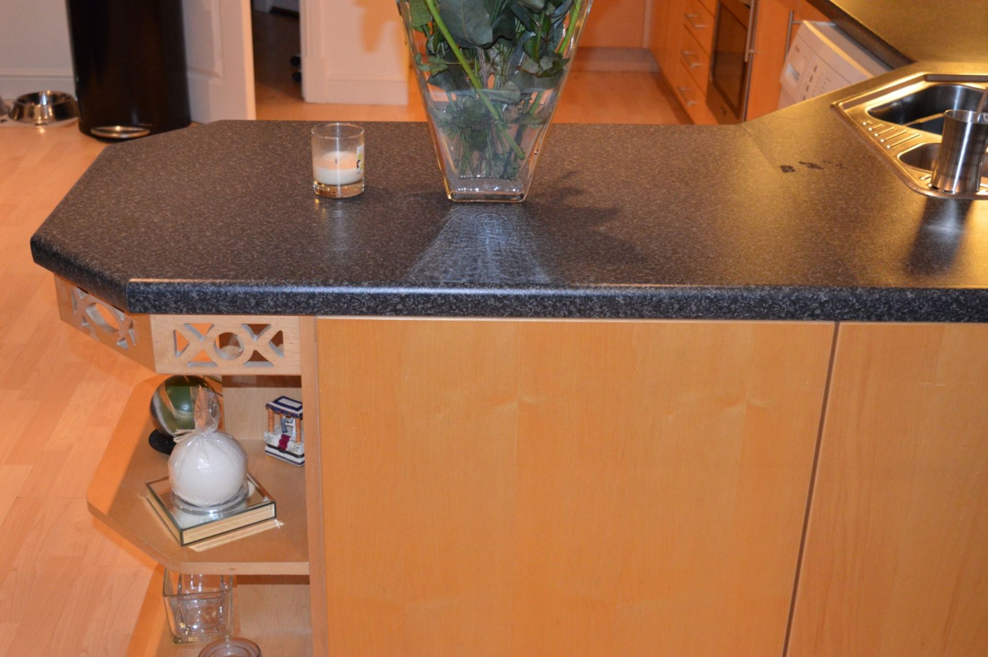1 x Manor Cabinet Company Fitted Kitchen - Contemporary Beech Finish With Black Worktops and - Image 7 of 47