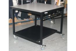 1 x Mobile Work Bench - Table Top Not Included - Large Size With Undershelf and Heavy Duty Castor