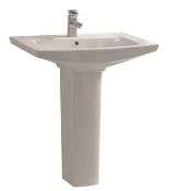 4 x Vogue Bathrooms CAPRICE Single Tap Hole SINK BASINS With Full Pedestals - Vogue Bathrooms -