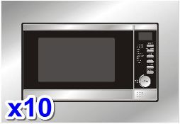 10 x Premium ST UMW201SS 20 Litre Built In Microwaves with Trim Kits – Stainless Steel - New & Boxed