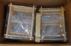 14 x Bamboo Square Soba Tray – Ref : CAT019 – Dimensions (24x18cm) - New - Sealed Packaging -