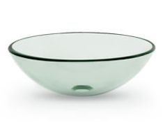 1 x Vogue Bathrooms TEFELI Clear Glass 420mm Wash Bowl - 15mm Thick - Perfect For The Modern