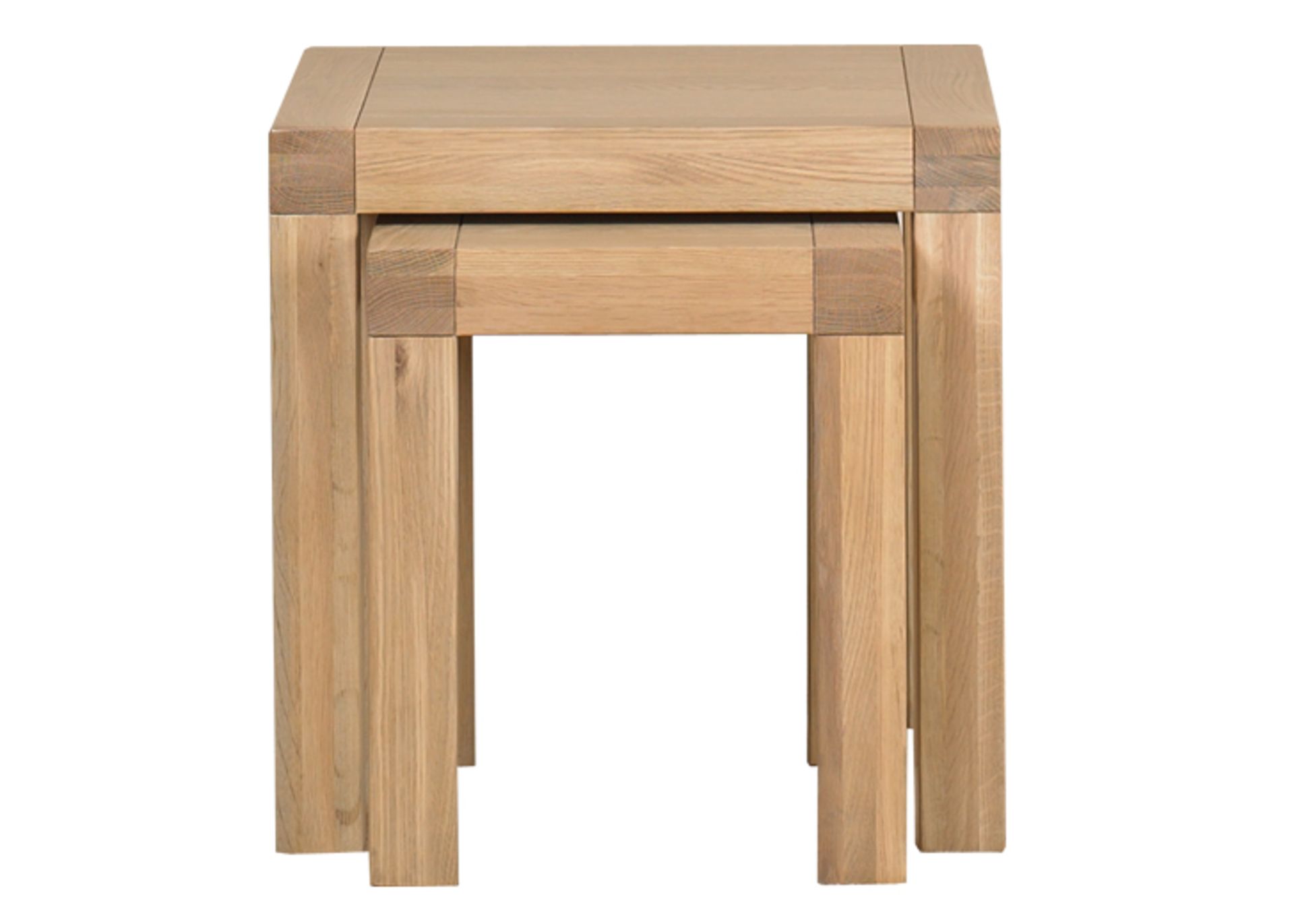 1 x Mark Webster Buckingham Nest of Two Tables  - White Wash Oak With a Timeless Design - Full of - Image 3 of 4