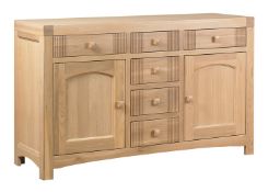1 x Mark Webster Buckingham Large Sideboad  - Three Door/Three Drawer - White Wash Oak With a