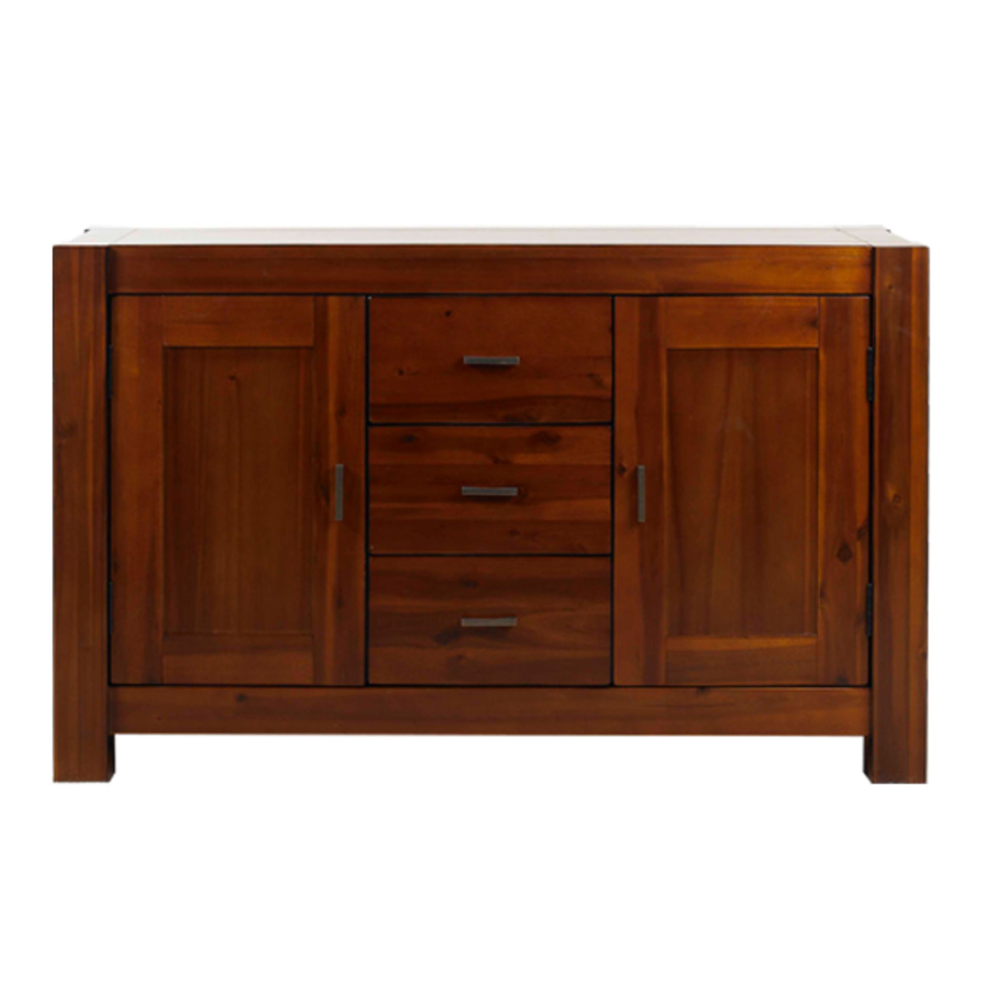 1 x Mark Webster Brackley Sideboard - Two Door / Three Drawer - Solid Acacia Wood and Veneers -