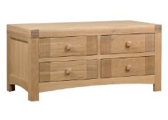 1 x Mark Webster Buckingham Coffee Table With Drawers - White Wash Oak With a Timeless Design - Full