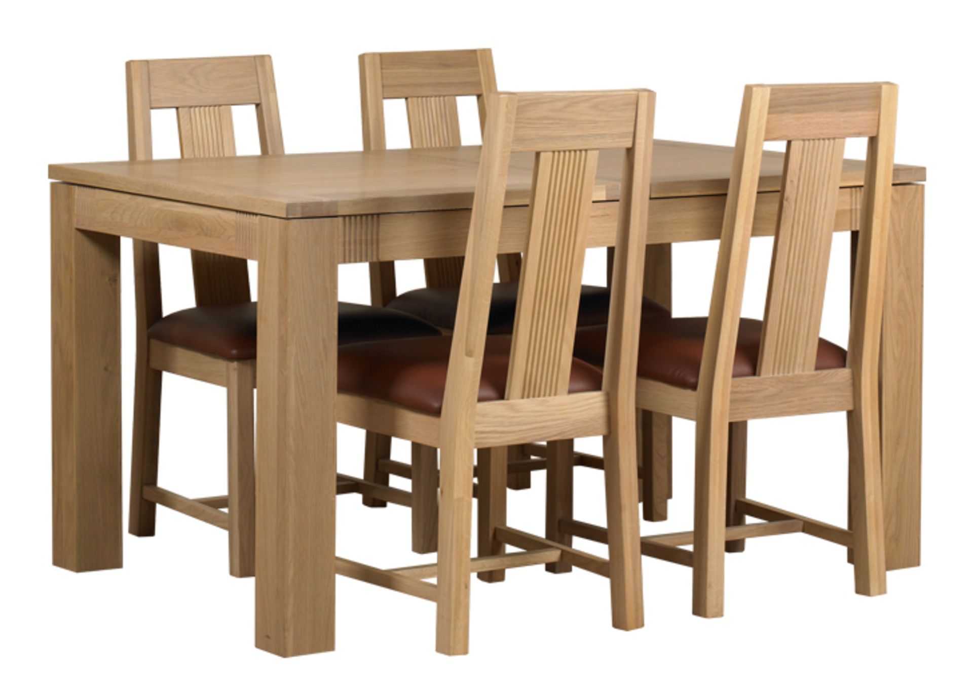 1 x Mark Webster Buckingham Small Extending Dining Table and Four High Back Chairs  - White Wash Oak