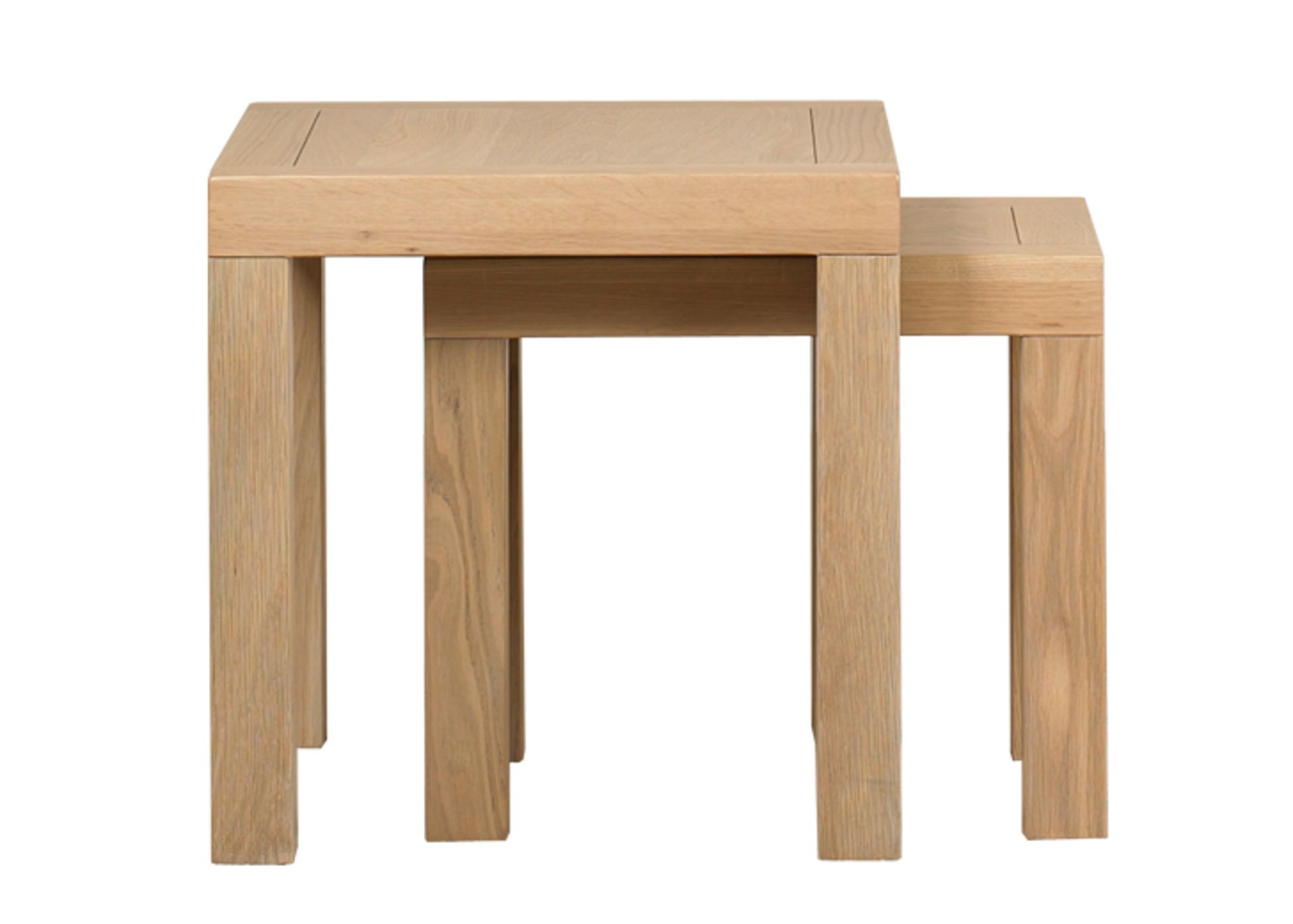 1 x Mark Webster Buckingham Nest of Two Tables  - White Wash Oak With a Timeless Design - Full of - Image 4 of 4