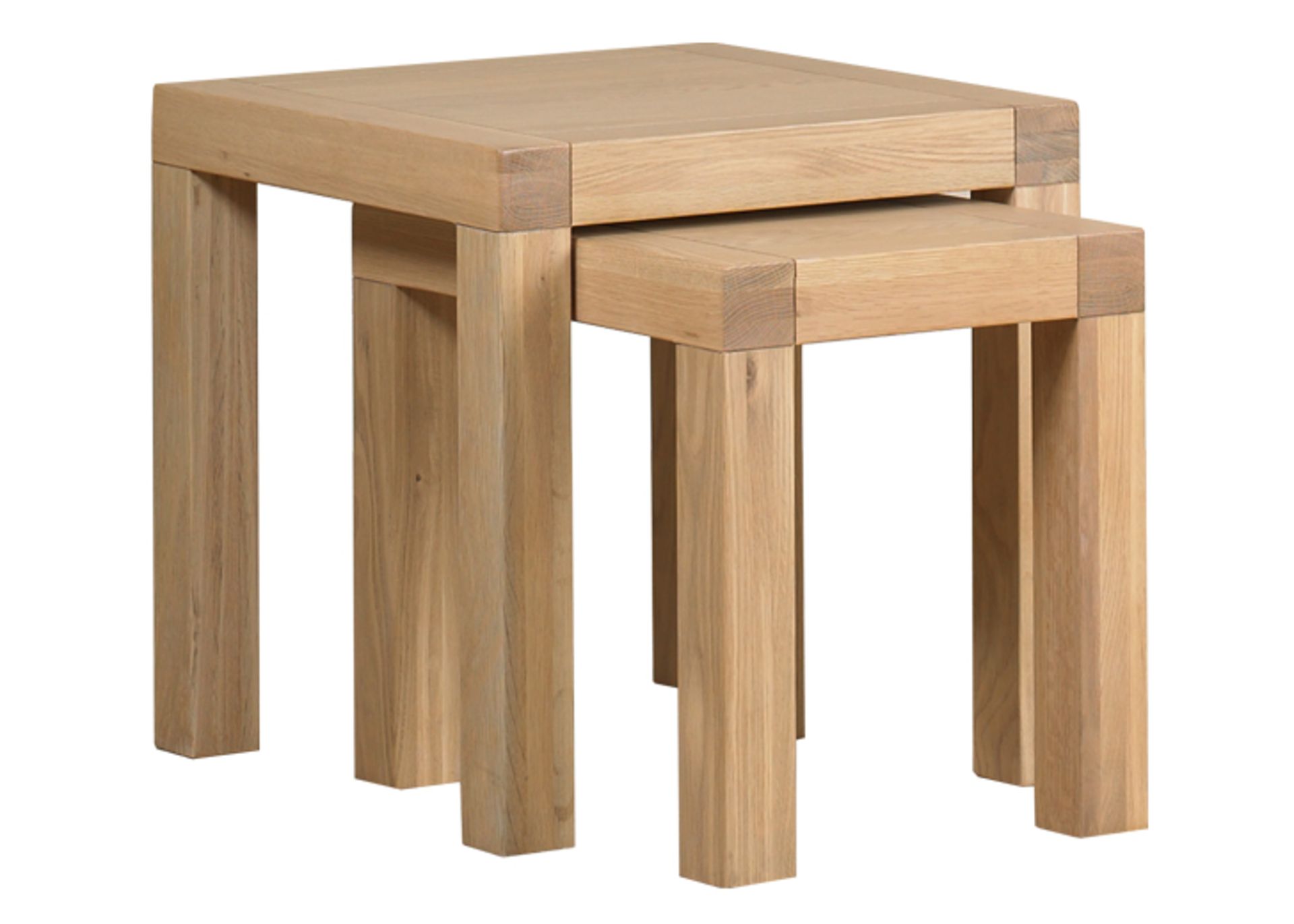 1 x Mark Webster Buckingham Nest of Two Tables  - White Wash Oak With a Timeless Design - Full of