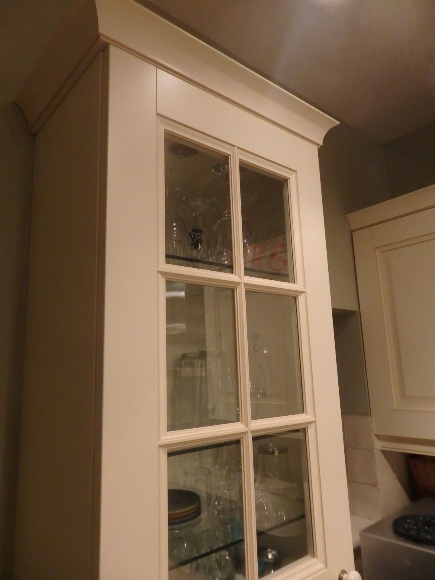 1 x Antique Cream Shaker Style Kitchen With Black Granite Worktops - Pewter and Glazed Porcelian - Image 3 of 24