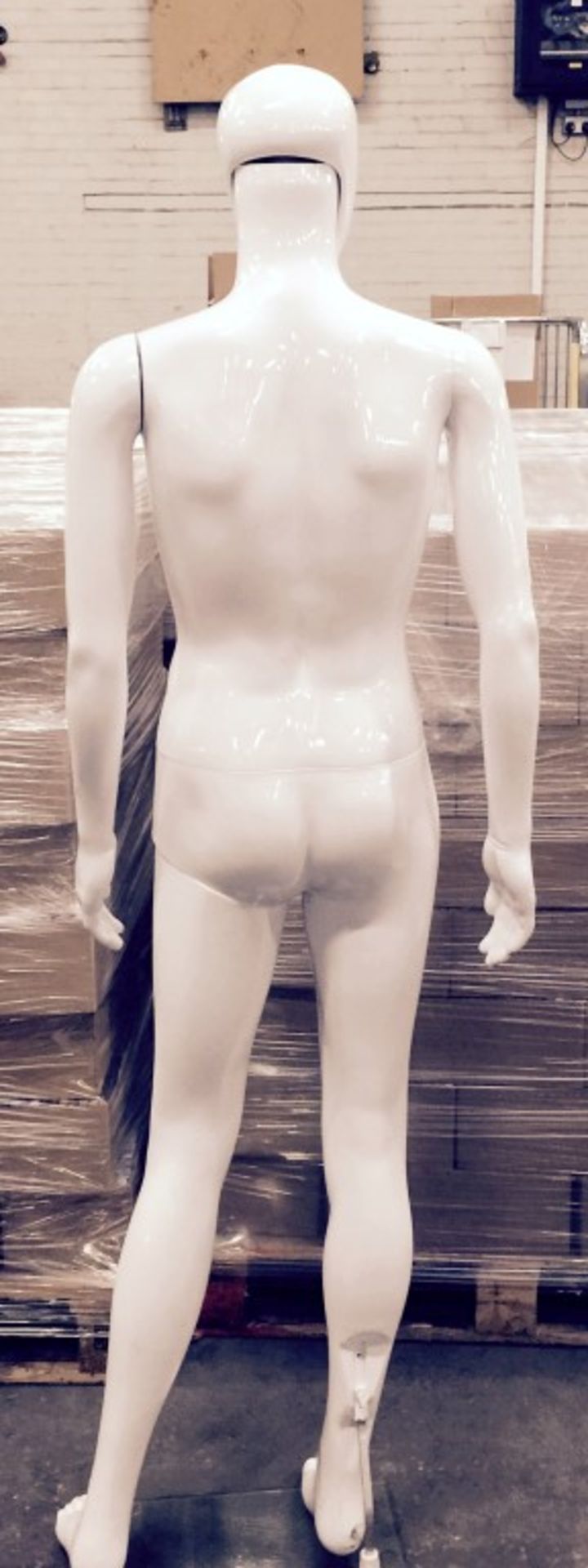 1 x Male Full Body Mannequin – Life Size Faceless Adult Form With Adjustable Head and Arms – White - Image 3 of 4