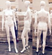 1 x Female Full Body Mannequin – Life Size Faceless Adult Form With Adjustable Head and Arms – White