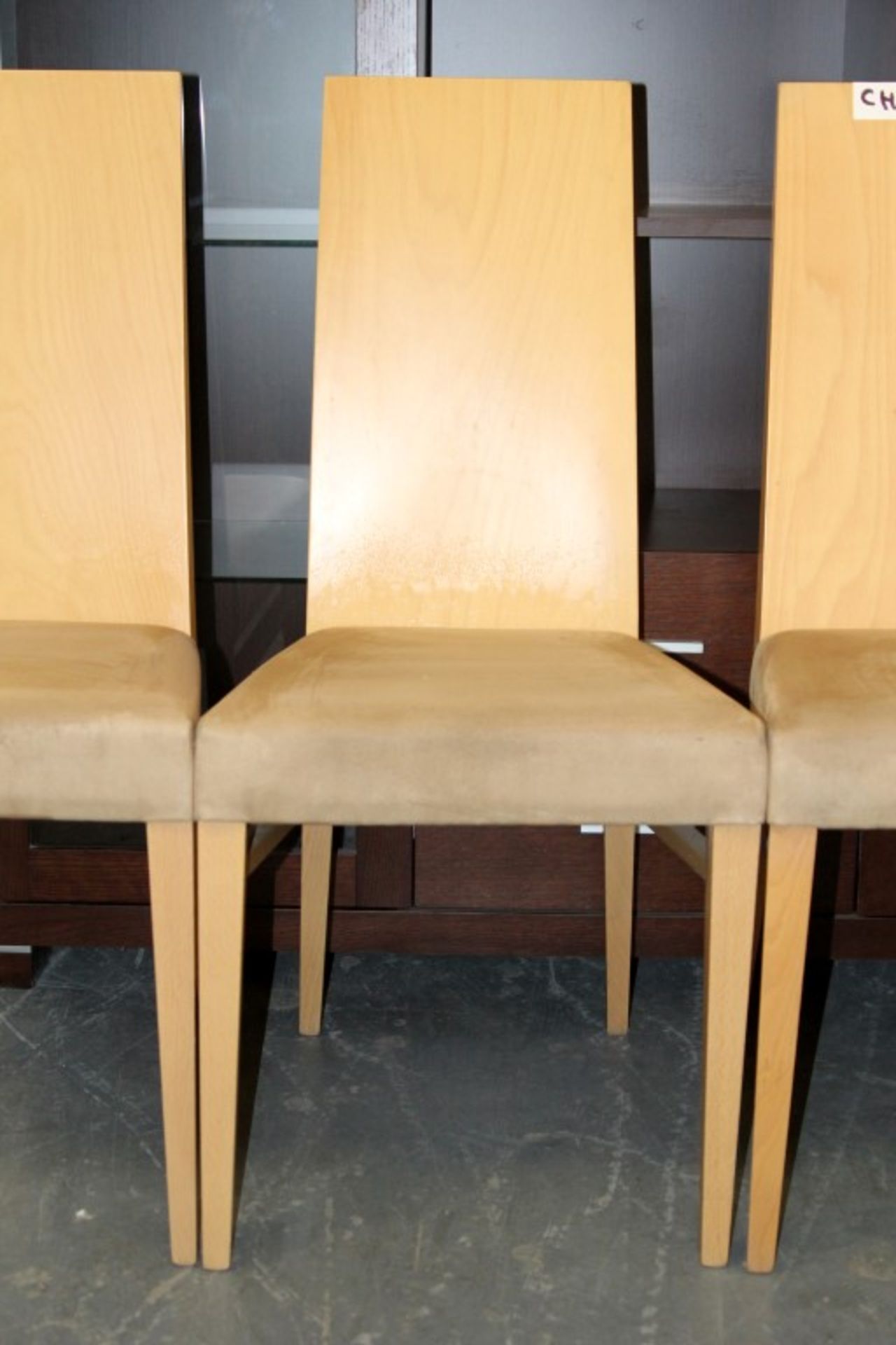 4 x Beech Chair With Suede Covered Seats – Ref CH014 - Ex Display Stock In Very Good Condition – - Image 2 of 2