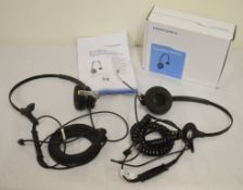 3 x Plantronics Supraplus Wideband Monaural Office Headsets - HW251 - Removed From Working Office
