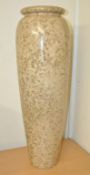 1 x Large Decorative Carved Natural Fossil Stone Vase - Gorgeous Glossy Marbled Finish - 3FT