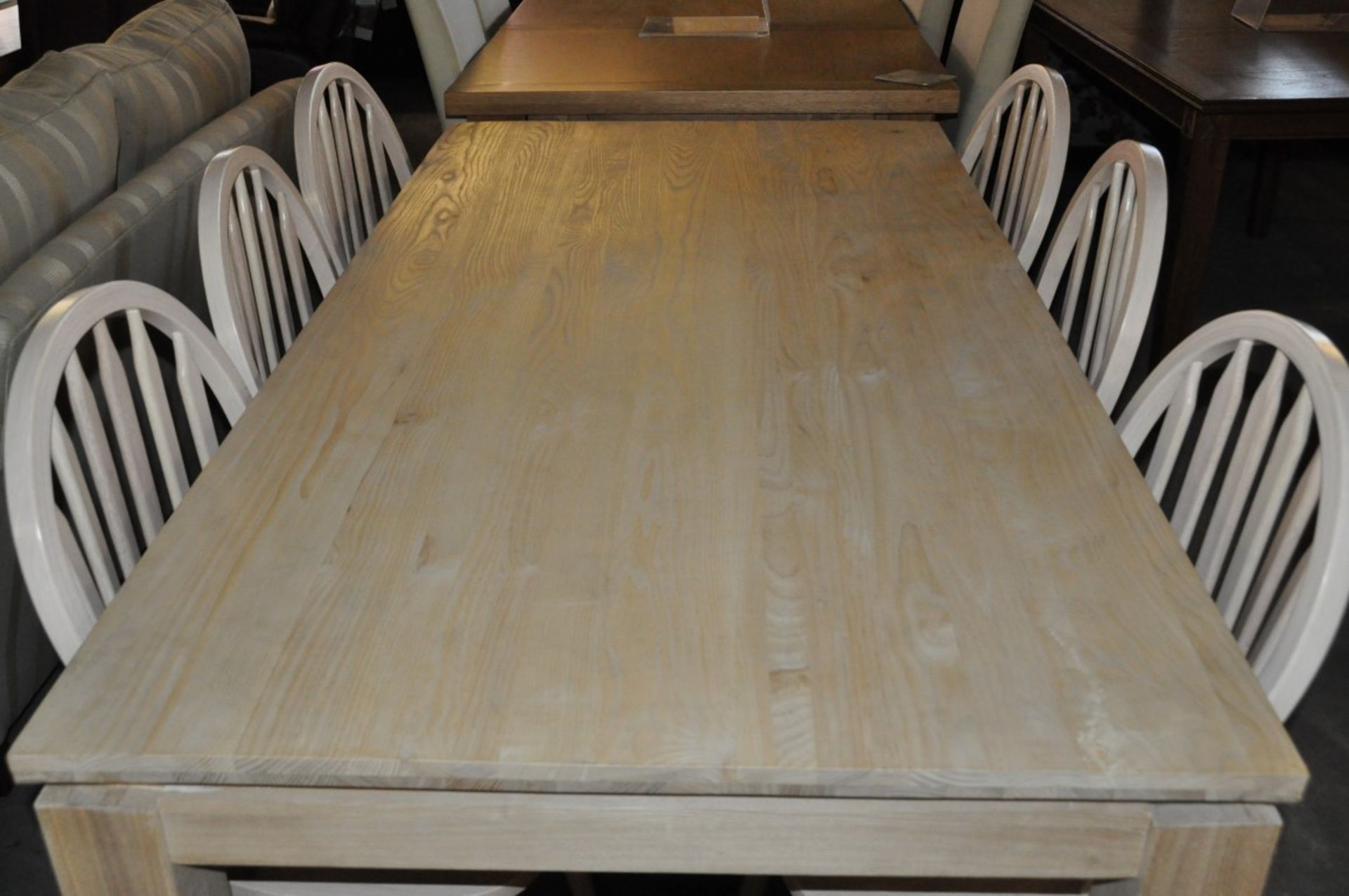 1 x Traditional Oak Wooden Table with 6 Chairs – Ex Display - Dimensions : 180x90cm – CH272 - - Image 6 of 8