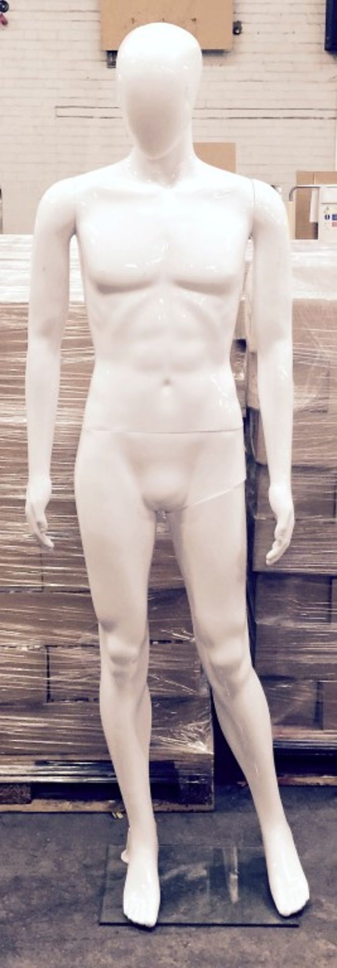 1 x Male Full Body Mannequin – Life Size Faceless Adult Form With Adjustable Head and Arms – White - Image 4 of 4