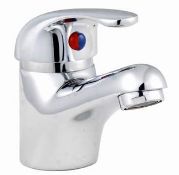 1 x Ross Mono Basin Mixer Tap (40mm) – Modern Design - Minimum pressure (0.2) bar - Chrome