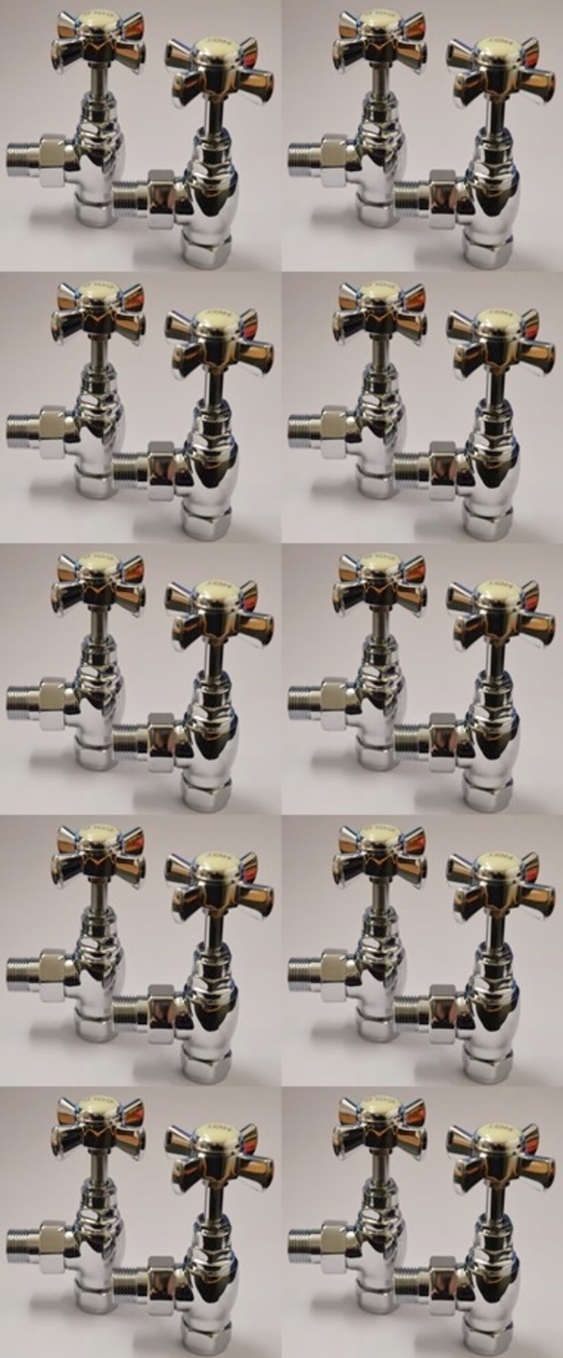 10 x Vogue Bathrooms Pairs of Classical Chrome Radiator Valves - Product Code: VKRADC1 - Brand New