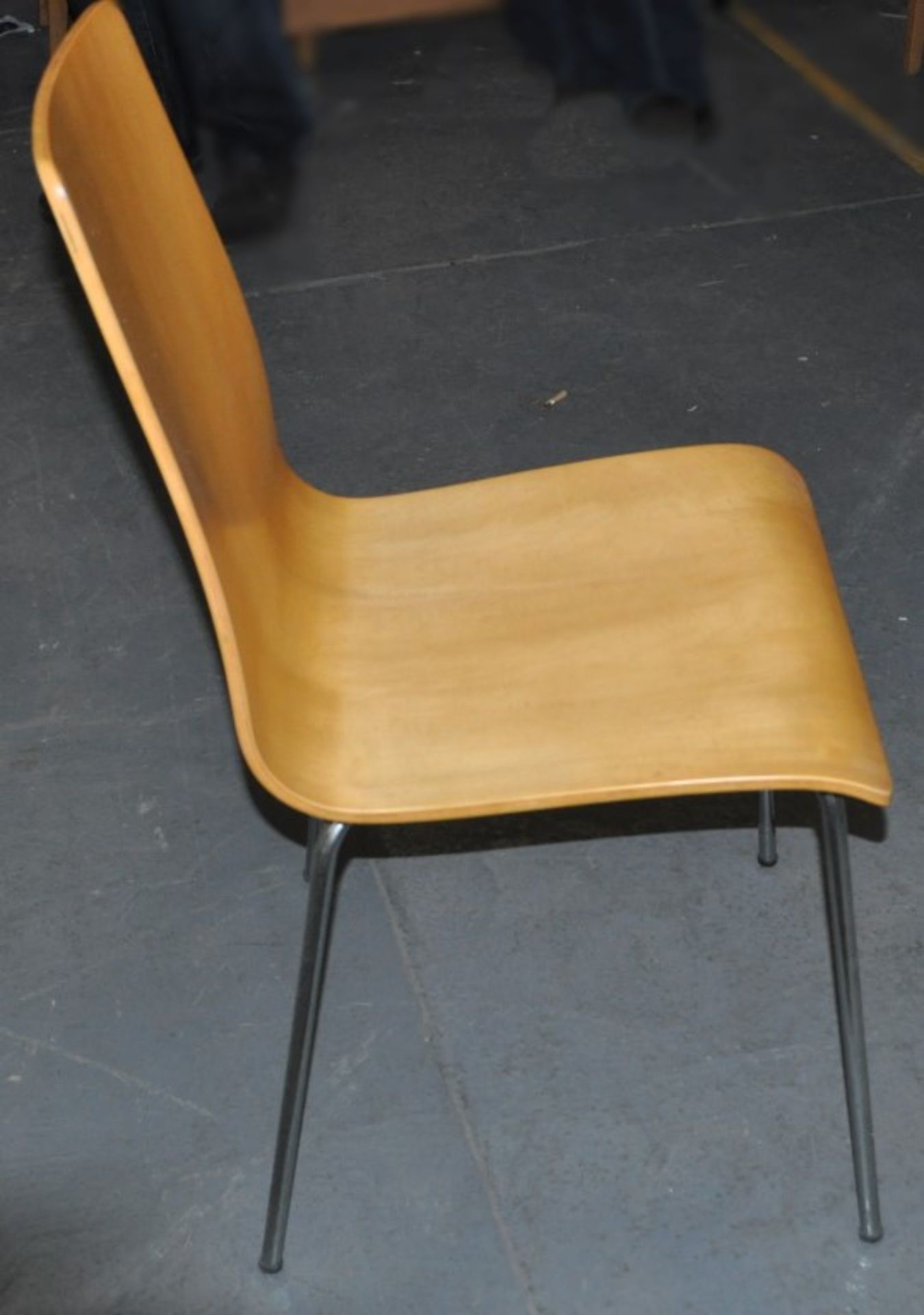 1 x Beech 4ft Table With 4 x Matching Beech Chairs - Ref CH002 – Features Metal Legs, and A - Image 4 of 4
