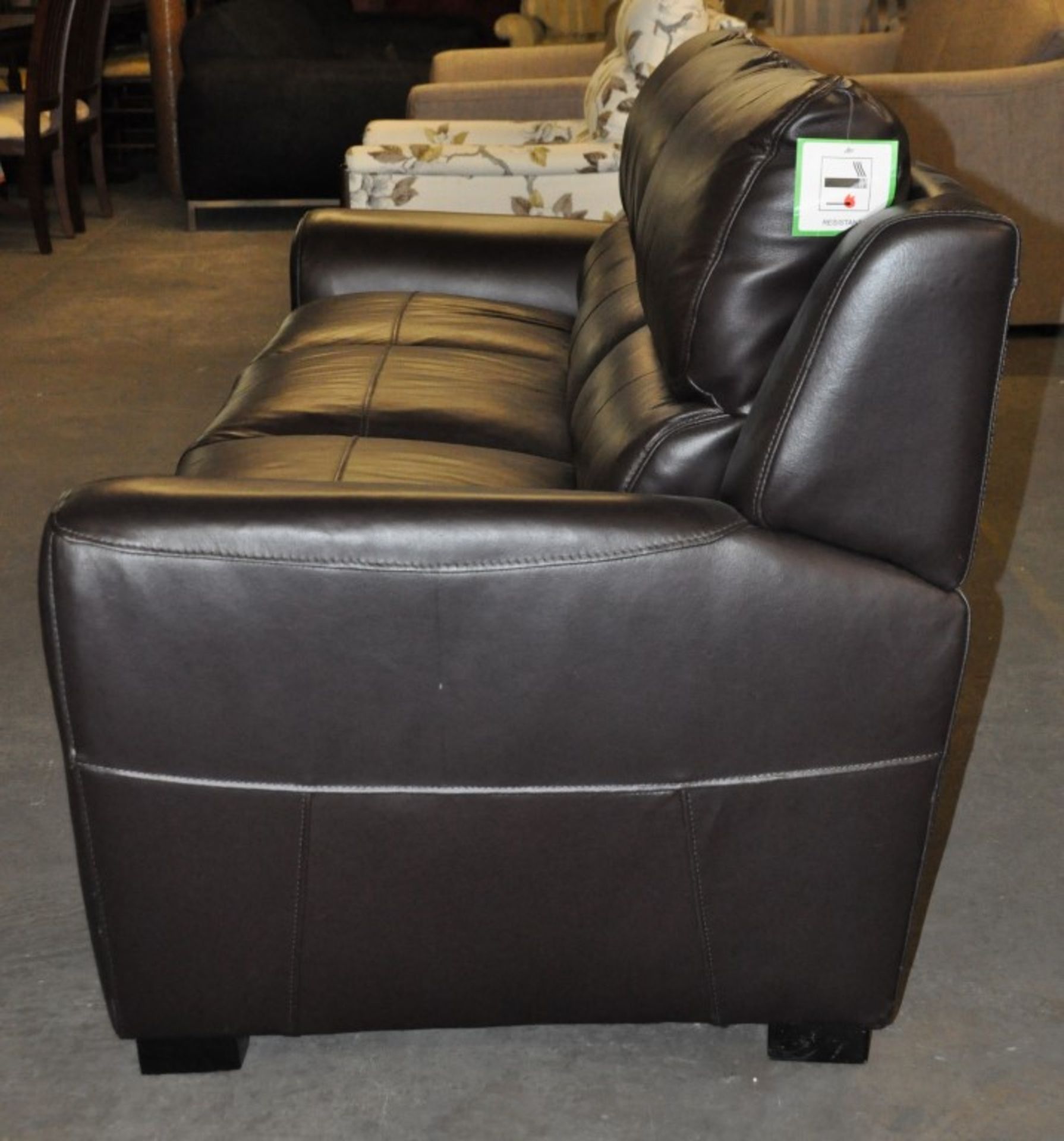 1 x Genuine Leather 3 Seater Sofa in Chocolate Brown – Design by Mark Webster – Ex Display - - Image 3 of 5