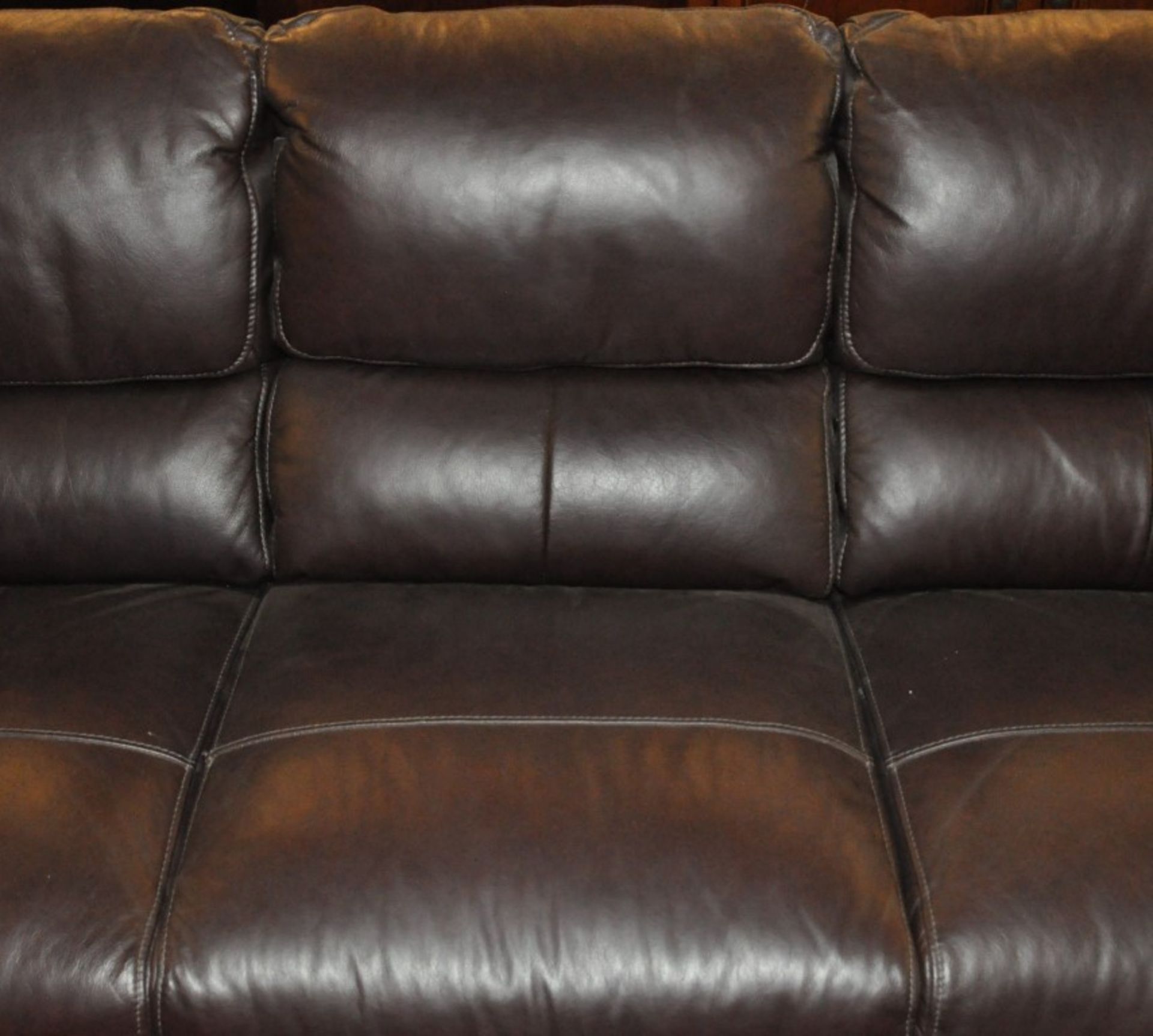 1 x Genuine Leather 3 Seater Sofa in Chocolate Brown – Design by Mark Webster – Ex Display - - Image 4 of 5