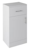 1 x Vogue Options White Gloss Bathroom 400mm Storage Cabinet - Soft Close With T Bar Handles - Brand