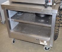 1 x Commercial Catering Storage / Food Warmer Cabinet on Castor Wheels - CL057 - H85 x W90 x D65 cms
