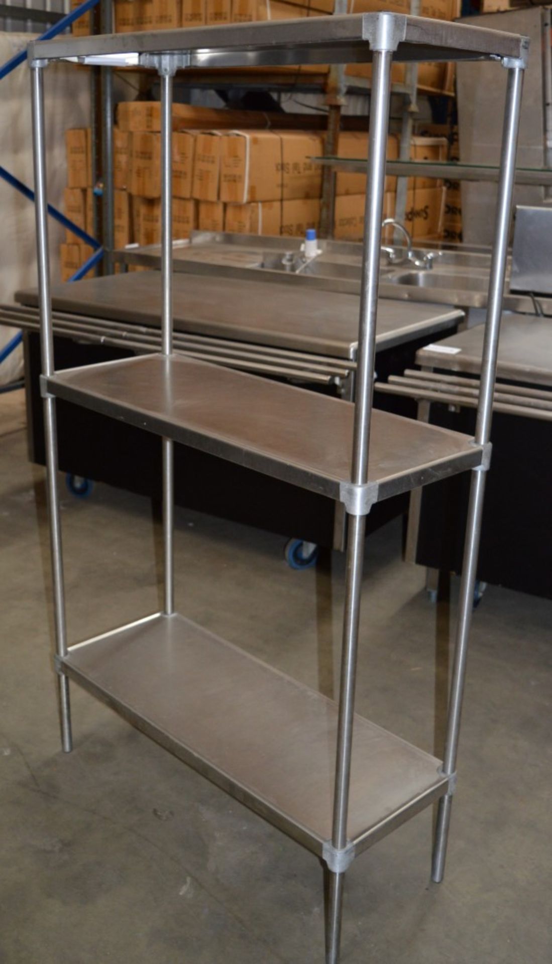 1 x Stainless Steel Drip Proof 3 Tier Shelving Unit - Suitable For Commercial Kitchen Environments -