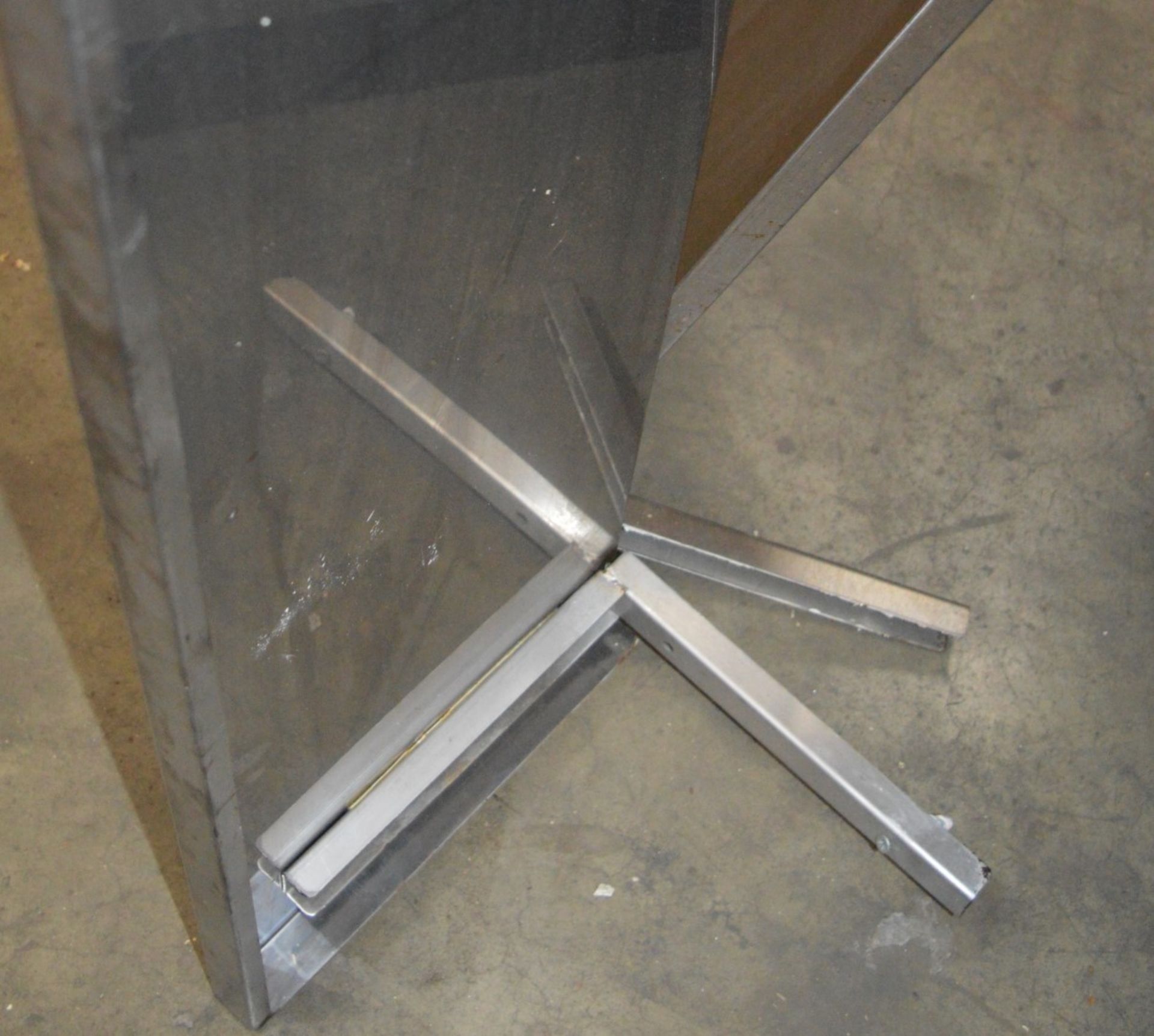 2 x Wall Mounted Stainless Steel Shelves With Wall Brackets - W120 x D30 cms - Ideal For - Image 2 of 2