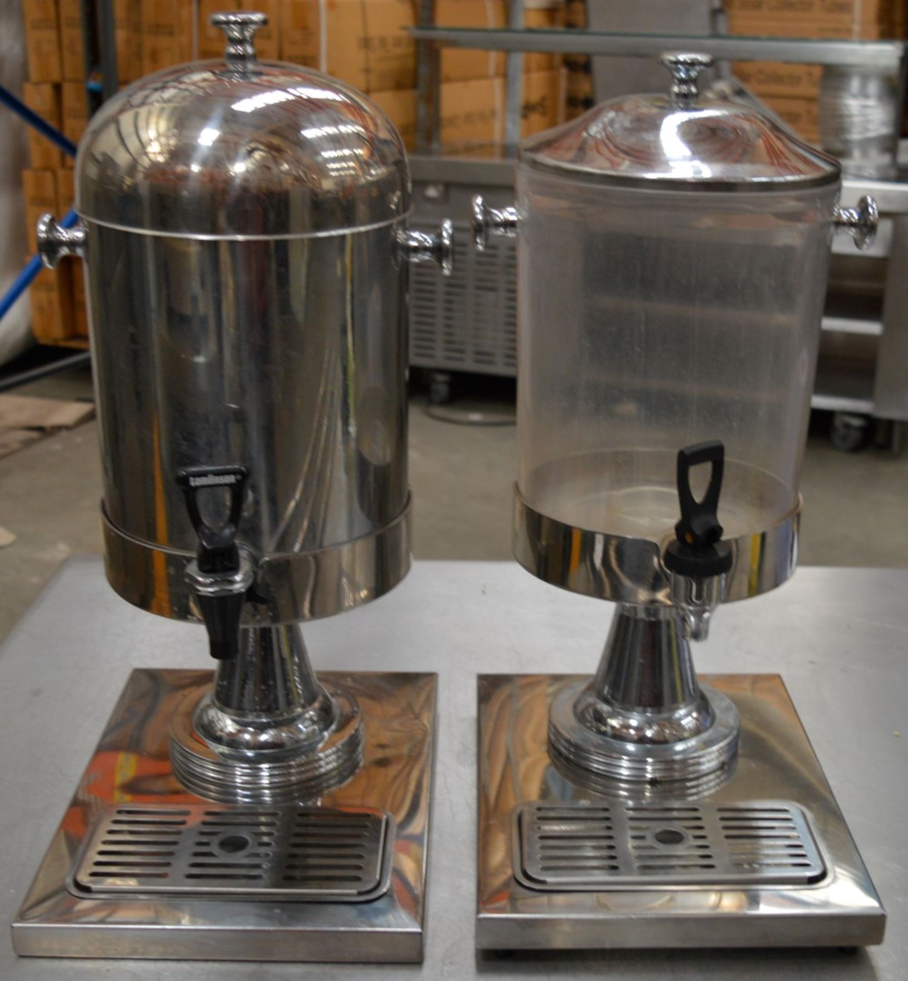 2 x Commercial Catering Drinks Dispensers Suitable For Fresh Milk and Orange Juice - CL057 - Height: