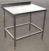 1 x Stainless Steel Commercial Kitchen Prep Bench - CL057 - H86 x W90 x D68 cms - Ref WEL048 -